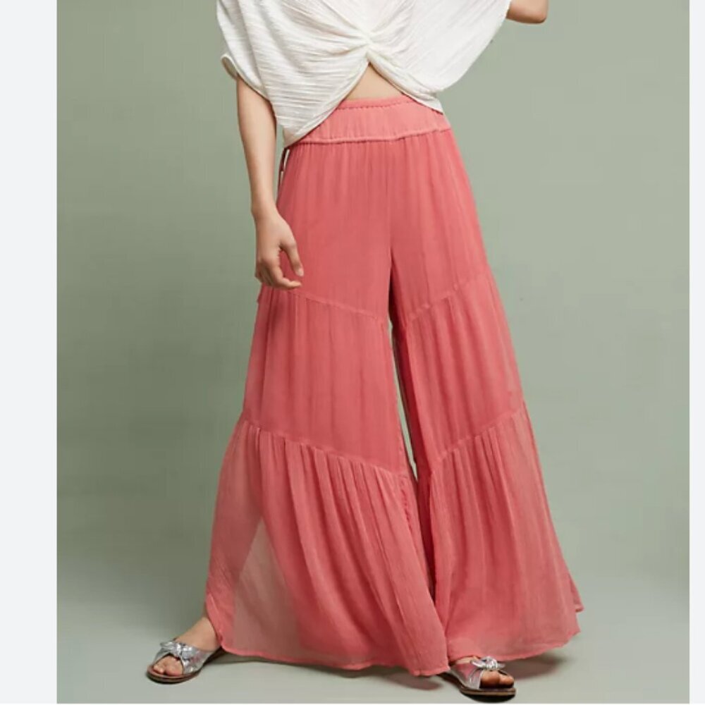 Anthropologie Elevenses Rockport Wide Leg Pants Fairy Boho Coastal Resort